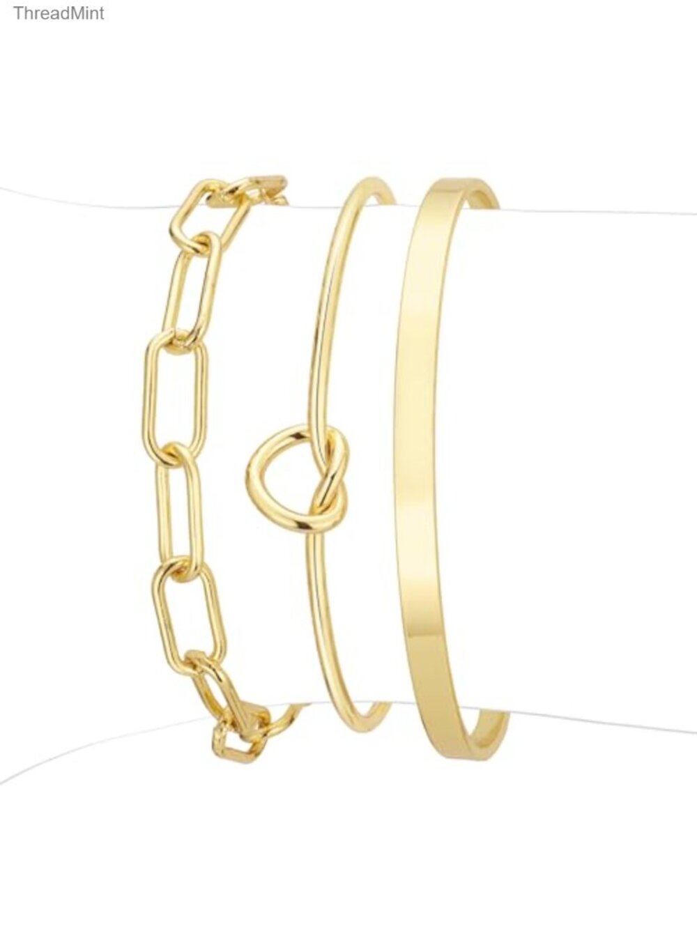 Gold Plated Tennis Bracelets for Women Stack, Bangle Cuff Bracelet Set Non